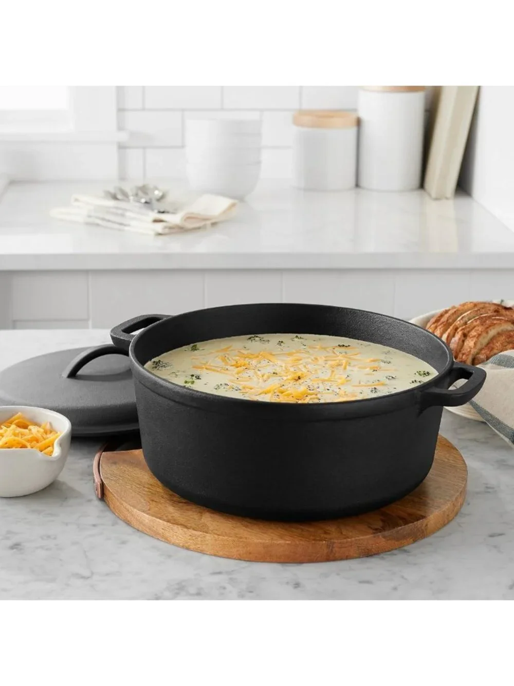 7-Quart Pre-Seasoned Cast Iron Dutch Oven Pot with Lid & Dual Handles